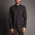 Soft Twill Button Front Shirt // Black (L)