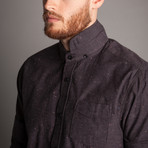 Base Speck Button Front Shirt // Charcoal (S)