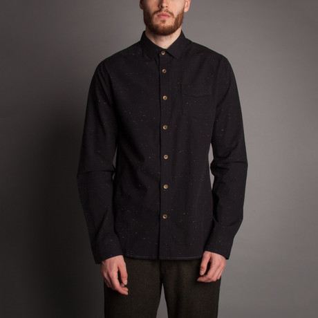 Base Speck Button Front Shirt // Black (XL)
