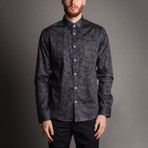 Band Ana Mad Button Front Shirt // Navy (XL)