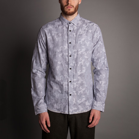 Behind Bars Button Front Shirt // Grey (S)