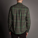 Plaid On Button Front Shirt // Green (L)