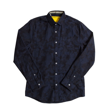 Lost All Over Button Front Shirt // Midnight (S)