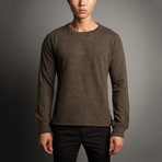 Crew Neck Pull Over Sweater // Brown (L)