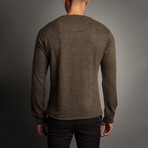 Crew Neck Pull Over Sweater // Brown (L)