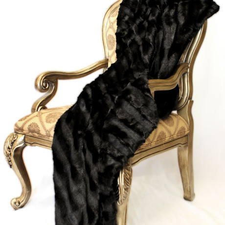 Signature Faux Fur Throw // Carved Black Mink