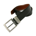 Xavier Reversible Leather Belt // Black + Brown (44)