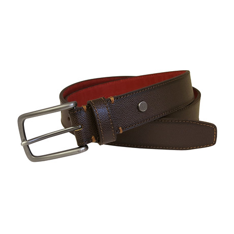 Nash Genuine Leather Saffiano Dress Casual Belt // Brown (32)