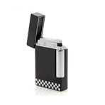 S.T. Dupont Ligne 8 Matte Black with Checkered Flag Pattern Decor Lighter