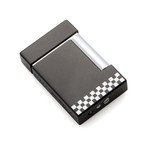 S.T. Dupont Ligne 8 Matte Black with Checkered Flag Pattern Decor Lighter