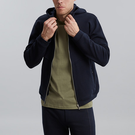 Sport Zip Hood Sweater // Blue (XS)