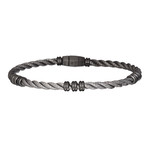 Braided Bracelet + 3 Beads Together // Silver