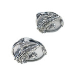Oval Alligator On Mother Of Pearl Cufflinks