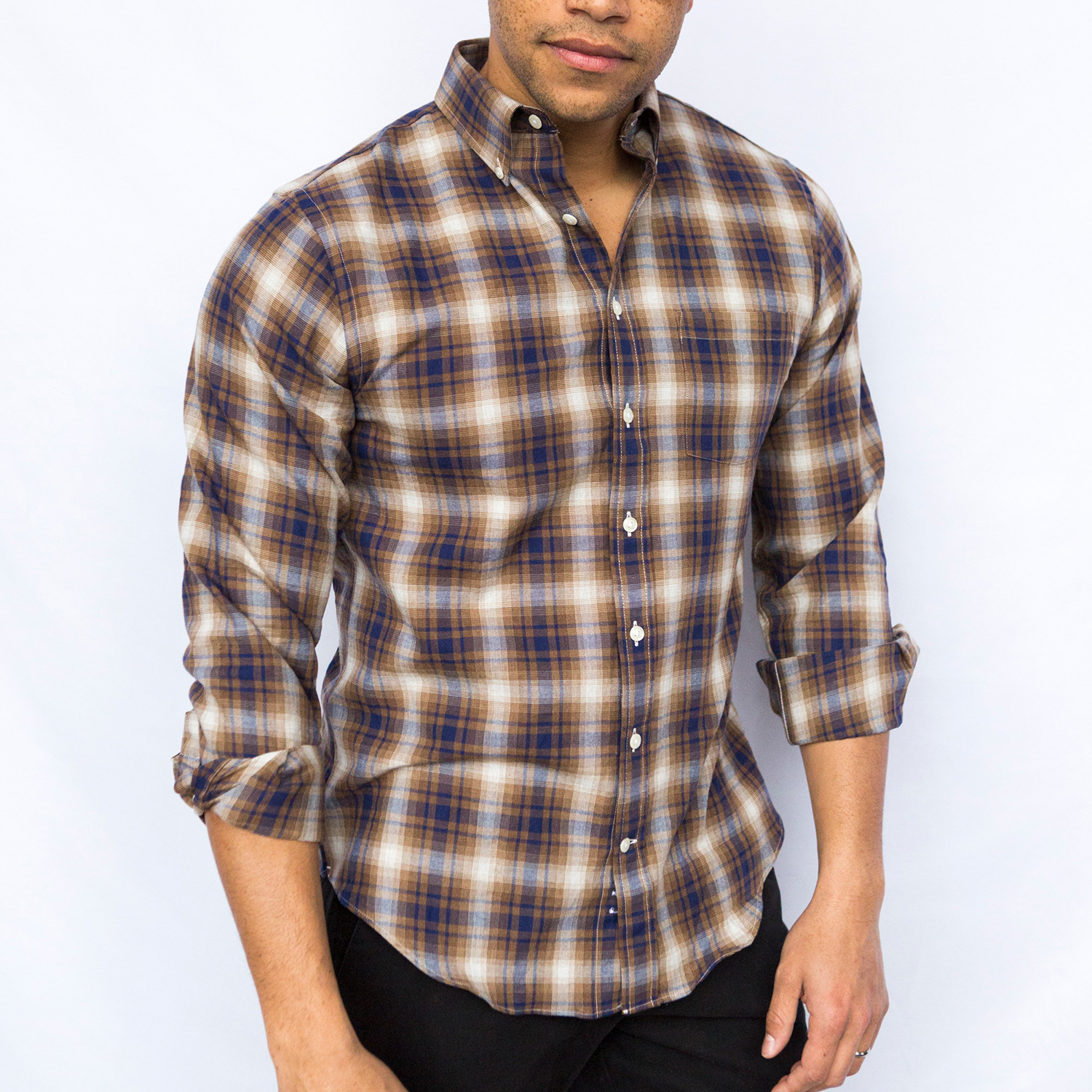 Flannel Dress Shirt // Brown (S) - Elk Head Clothing - Touch of Modern