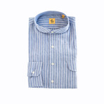 Tilos Round Collar Shirt // Light Blue (M)
