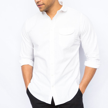 Oxford Round Collar Shirt // White (S)