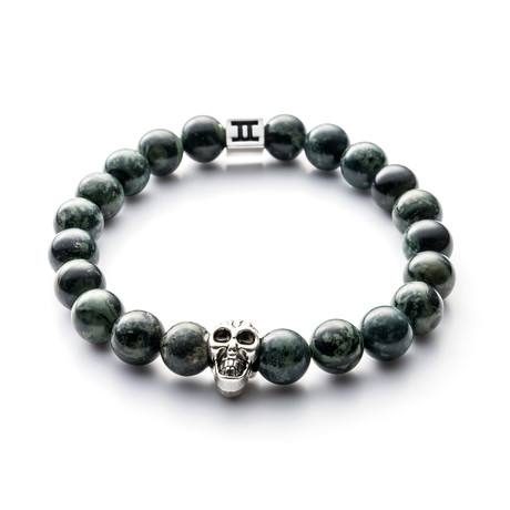 Classic Collection Bracelet // Green + Skull // 8mm (S)