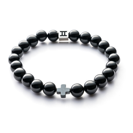 Classic Collection Bracelet // Black + Cross // 8mm (S)