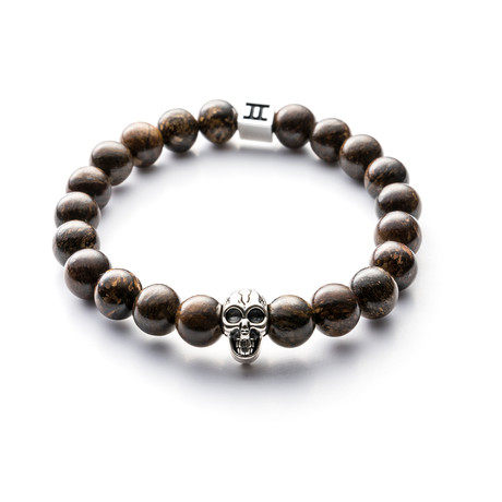 Classic Collection Bracelet // Brown + Skull // 8mm (S)