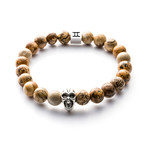 Classic Collection Bracelet // Beige + Skull // 8mm (S)