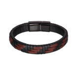 Burgundy Boxed Intertwined Leather Bracelet