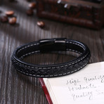 Classic Braided Wheat Design Leather Bracelet