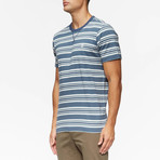 Porto Short Sleeve Shirt // Ink Blue Stripe (M)