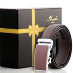 Marco Automatic Adjustable Belt // Brown + Brown