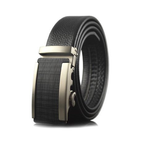 Tobias Automatic Adjustable Belt // Black + Silver