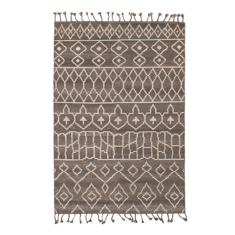Tangier // Brown + Dark Gray Wool (5'L x 8'W)