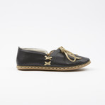 Laced Leather Espadrilles // Anthracite Black (US: 8)