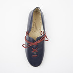 Laced Leather Espadrilles // Navy Blue (US: 11)