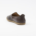 Ribbed Leather Espadrilles // Espresso Brown (US: 8)