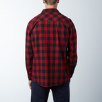 Printed Dobby Checker Shirt // Crimson (M)