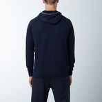 Hooded Fine Gauge Stripe Sweater // Electric (L)