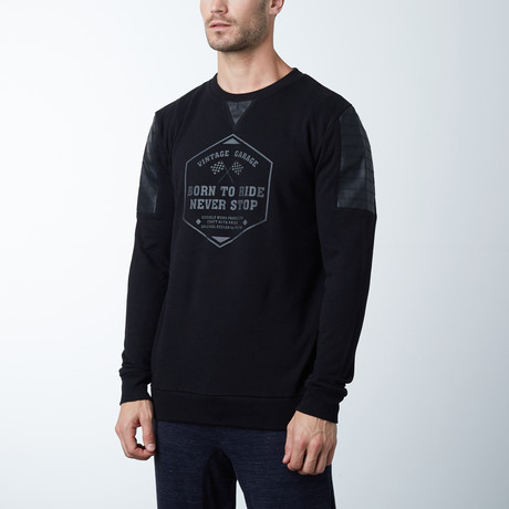 Terry Printed Sweatshirt // Black (S)