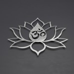 Om Symbol Lotus Flower 3D Metal Wall Art (24"W x 20.5"H x 0.25"D)