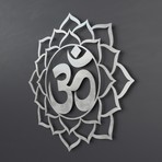 Om Symbol Lotus Mandala 3D Metal Wall (30"W x 30"H x 0.25"D)