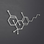 XL THC Molecule 3D Metal Wall Art