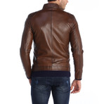 Flagstick Leather Jacket // Brown (L)