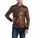 Flagstick Leather Jacket // Brown (L)