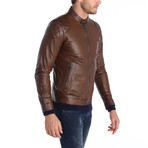 Flagstick Leather Jacket // Brown (2XL)