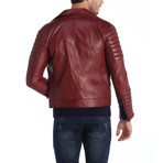 Flagstick Leather Jacket // Red (XL)