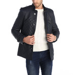 Vector Leather Jacket // Navy (L)