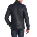 Vector Leather Jacket // Navy (XL)
