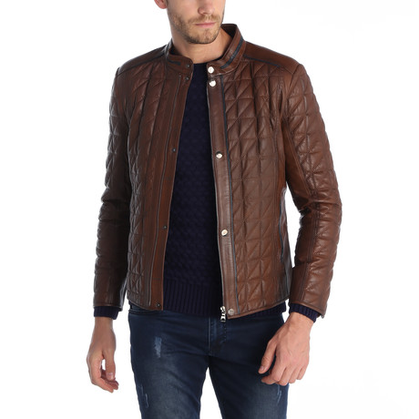 Flagstick II Leather Jacket // Brown (L)
