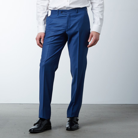 Superfine Merino Wool Fitted Trouser // Midnight Blue (US: 36R)