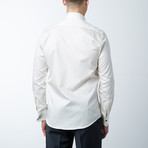 Diagonal Pleated Studs Tux Shirt// Beige (L)