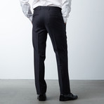 Sharksin Peak Lapel Fitted Wool Suit // Black (US: 36R)