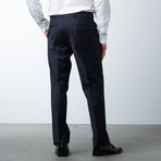 Sharksin Peak Lapel Fitted Wool Suit // Navy (US: 48R)